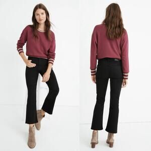 Madewell Women Cali Demi-Boot Jeans in Black Frost: TENCEL Denim Edition Size 23